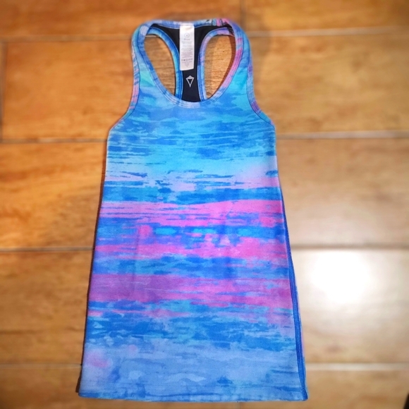 Ivivva Lululemon Tank Reversible Black Blue Pink Psychedelic Keep Ur Cool Size 6 - Picture 2 of 9